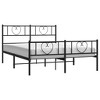 vidaXL Metal Bed Frame with Headboard and Footboard Black 53.1 in.x74.8 in. - 3 of 4