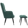vidaXL Plush Relaxing Chair with Ottoman - Modern Dark Green Velvet Lounger with Steel Frame & Thick Foam Padding - 4 of 4