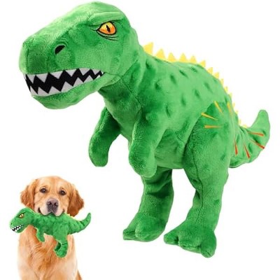 Dog Toys Cute Dinosaur Plush Toy for Large Dogs - Squeaky Interactive Stuffed Dog Chew Toy for Puppies, Pet Toys for Small to Large Breeds