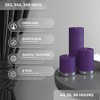 Assorted Pillar Candles Set of 3 ¨C Sizes 3", 4", 8" Unscented Dripless Large Candles, Rustic Style for Weddings, Events, Home Decor ¨C Purple - 3 of 4