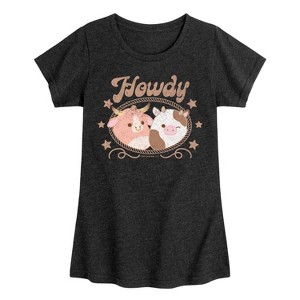 Girls' - Squishmallows - Howdy Cows Fitted Short Sleeve Graphic T-Shirt - 1 of 4