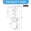 68" Tall Bathroom Storage Cabinet Wooden Floor Cabinet with 2 Different Size Drawers Freestanding Cupboard,Adjustable Shelf - Leovsnove - 3 of 4