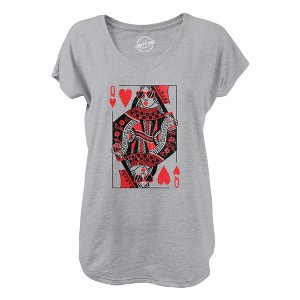 Womens Queen Of Hearts V-Neck Funny Vintage Graphic Cool Cute Shirt For Ladies - Crazy Dog Womens V-Neck - 1 of 4
