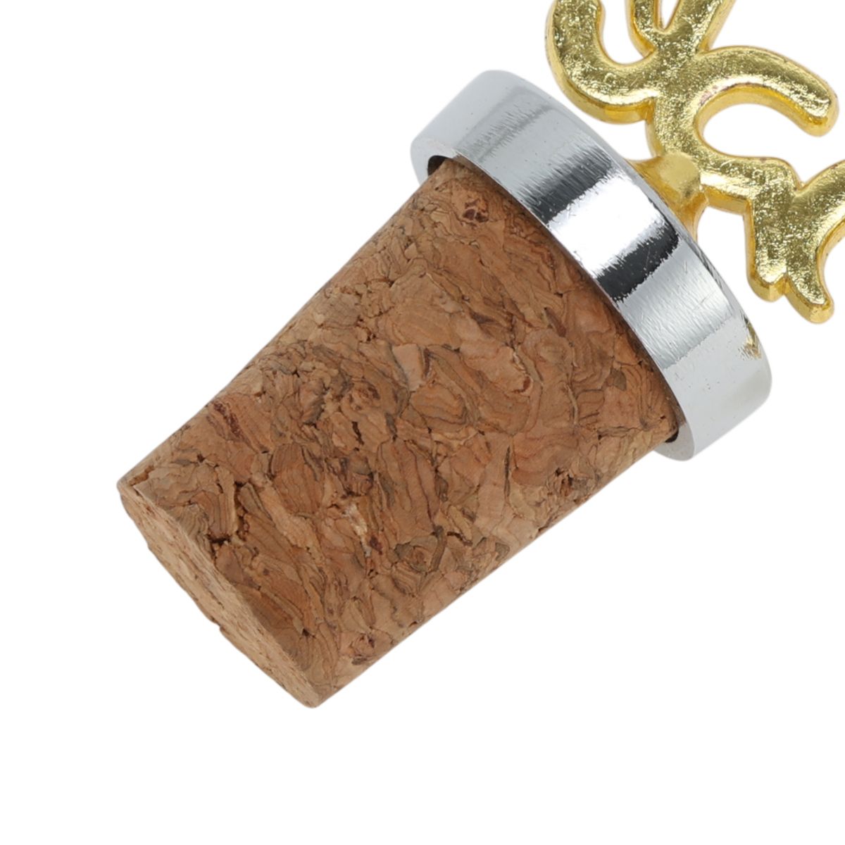 Unique Bargains ICE Cork Stopper (with 1 Heart Stopper) Aluminum Alloy Wood Yellow Brown Silver Tone 2.13"x0.94"x0.79" 1 Pc - thumbnail 3