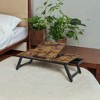 Adjustable Laptop Desk, Bed Sofa Breakfast Tray with Tilt Top, Right-Left Handed Design, Folding Legs, Drawer - Versatile and Convenient - 2 of 4
