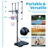 RISOKEYS Portable Basketball Hoop, Height Adjustable 5.4-7 ft, with 32'' Backboard and Wheels, for Indoor Outdoor - 3 of 4
