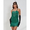 Womens Roaring 20s Costumes Flapper Dress 1920s Vintage Fringe Dress Cocktail Theme Party Dress - 4 of 4