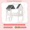 Infans Twin Low House Bed Wooden Loft Bed with Ladder Roof Windows Slatted Support - 2 of 4