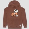 Adult Peanuts Snoopy Pumpkin Fleece Graphic Hooded Sweatshirt - Brown - 4 of 4