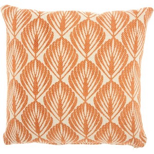 Leaves Quartz Oversize Square Throw Pillow Orange - Studio NYC Design