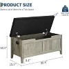 Storage Bench with Seat-100cm Shoe Bench with 2 Safety Hinges,  High-Capacity Chest for Entryway, Living Room, Bedroom, Hallway,gray - 2 of 4