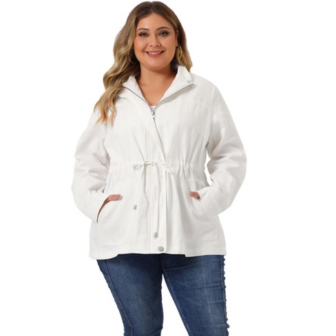 Agnes Orinda Women's Plus Size Winter Zipper Drawstring Waist Long Sleeve  Utility With Pockets Fashion Jackets : Target