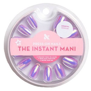 Olive & June Press-On Fake Nail - Oval - Amethyst Holographic - M - 42ct - 1 of 4