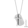 Steeltime Men's stainless steel cross and Our Father prayer dog tag pendants on ball chain. Color Options: Silver, Gold, Black - 3 of 4