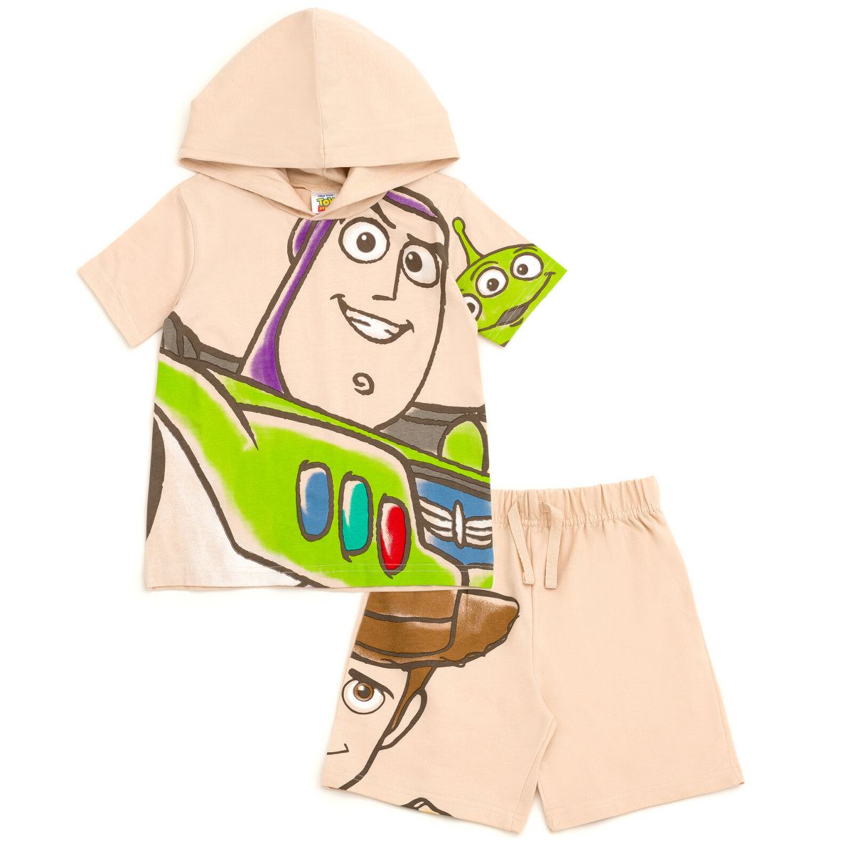 Disney Toddler Boys' 2-Piece Hooded T-Shirt and Shorts Set