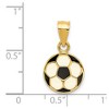 Black Bow Jewelry 14k Yellow Gold & Enamel, Black & White Flat Soccer Ball Pendant, 12mm - 4 of 4