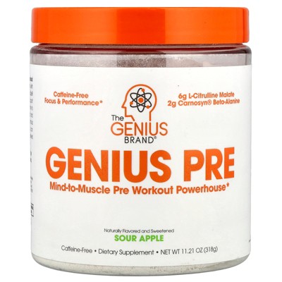 The Genius Brand Genius Pre, Sour Apple, 11.21 oz (318 g)