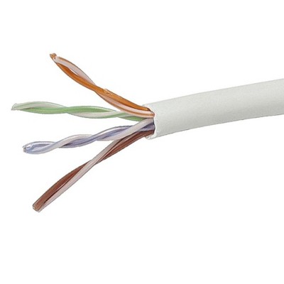 Monoprice Cat5e Ethernet Bulk Cable - 1000 Feet - White | Solid, 350Mhz, UTP, CMP, Plenum, Pure Bare Copper Wire, 24AWG, No Logo