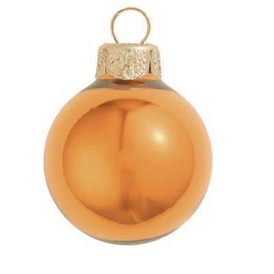 Northlight 4ct Pearl Burnt Orange Glass Ball Christmas Ornaments 3.25" (80mm)