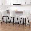 Bekrvio 26" Swivel Counter Height Bar Stools Set of 2,Modern Faux Leather Upholstered with Back,Counter Stool Chairs for Kitchen Island - 2 of 4