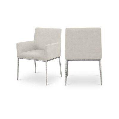 Meridian Furniture,Reeves Chenille Fabric Dining Chair, Set of 2