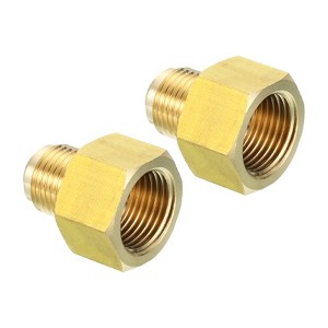 Unique Bargains Fit Air Gas Line Refrigeration Brass SAE 45 Degree Flare Plumbing Connectors - 1 of 4
