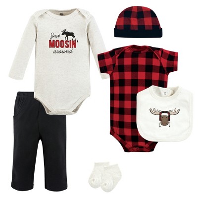 Hudson Baby Unisex Baby Cotton Layette Set, Winter Moose