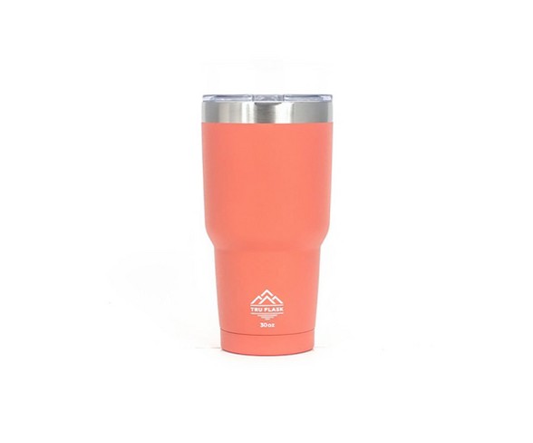 Truflask Double Vacuum Insulated 30 Oz Stainless Steel Travel Tumbler, Peach