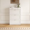 TIRAMISUBEST White Solid Wood Shoe Cabinet with 3 Flip Layers & Drawers, Entryway Storage for Daily Essentials - 2 of 4