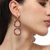 SOHI Women's Pink Circular Drop Earrings - 3 of 3