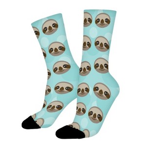 Funny Sloth Women Printed Crew Socks Funny Funky Socks Soft Polyester Novelty Gifts for Artists Men - 1 of 1