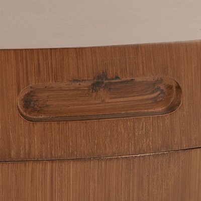 Rafaela Round Coffee Table - Natural Brown - Safavieh