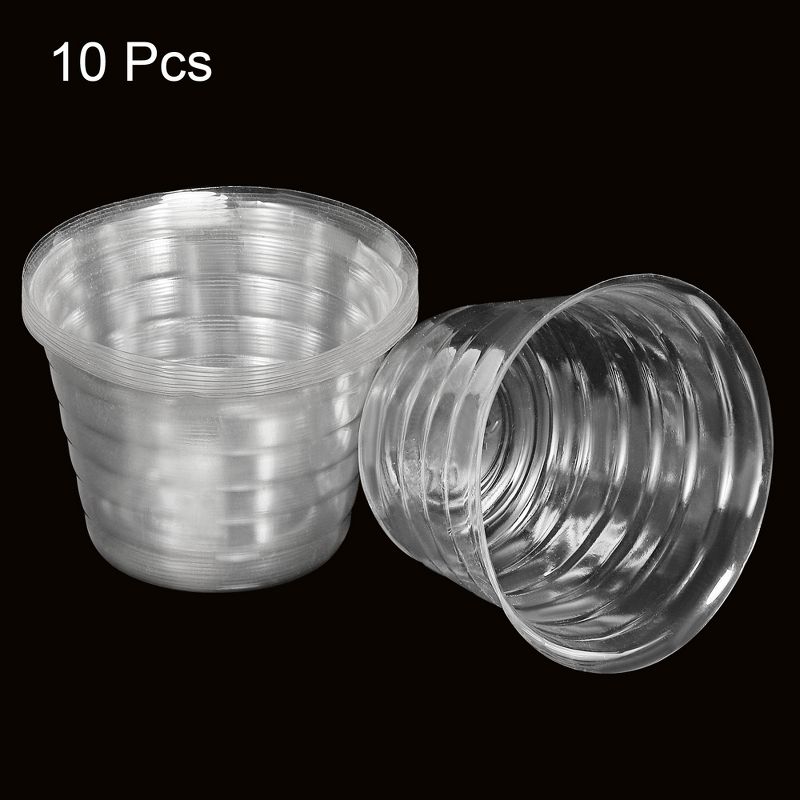 Unique Bargains Indoor Outdoor Plastic Round Plant Pot Saucer Flower Drip Tray 4.3 Inch Clear 10 Pcs, 3 of 6