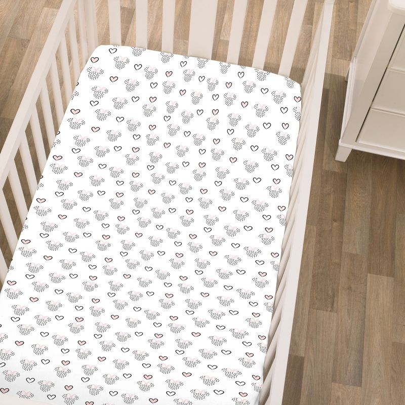 Disney Minnie Mouse Hearts Girl Standard 2-Pack Fitted Crib Mattress Sheets, 4 of 9