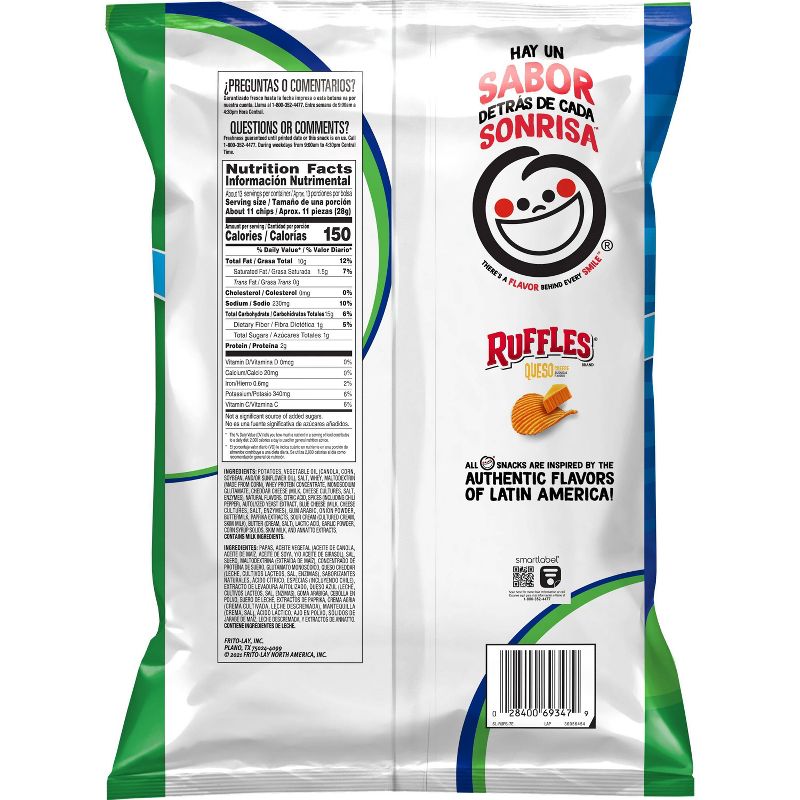 Ruffles Potato Chips Queso Party Size - 12.5oz, 2 of 4