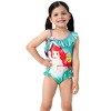 Disney Princess Girls 2 Piece Bikinis Sets Cartoon Print Swimwear Sets with Ruffled Top Orange Bating Suits - 2 of 4