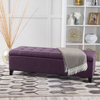CAVINAS Rectangle Storage Ottoman Bench, Upholstered Ottoman with Storage, Multifunctional Bench with Hidden Compartment, Bedroom End Bench