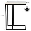 JONATHAN Y Caius 24.25" Designer Industrial Metal C-Shaped End Table & Side Couch Table with White Marble Top - 4 of 4