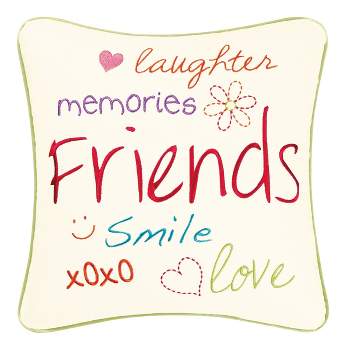 C&F Home 16" x 16" Friends Pink Embroidered Pillow