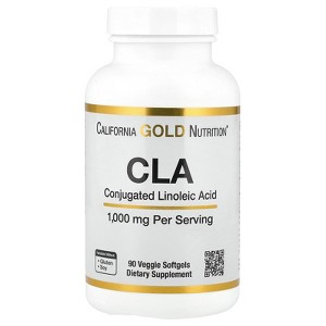 California Gold Nutrition CLA, Conjugated Linoleic Acid, 1,000 mg, 90 Veggie Softgels - 1 of 3
