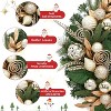 24" Christmas Wreath with Lights for Front Door, Pre-Lit Christmas Wreath, Lighted Xmas Door Wreath with Ball Ornaments for Christmas Decor - 3 of 4