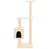 vidaXL Cat Tree Cream Engineered wood, plush, sisal Cat Tree Rectangular - 3 of 4