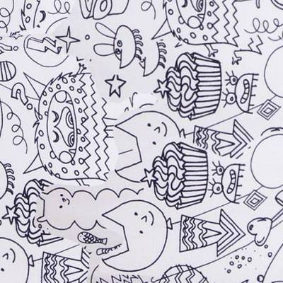 Canvas Coloring Fabric Fun Creatures Black