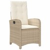 vidaXL Reclining Patio Chairs 2 pcs with Cushions Beige Poly Rattan - 4 of 4