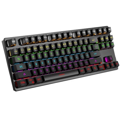 Wired USB 87 Keys Mechanical Keyboard Blue Axis Gaming E-sports RGB Luminous Computer Ergonomic Keyboard For PC Laptop Desktop