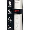 RAYOVAC® 1,000-Joules Surge Protector Power Strip, 6 AC Outlets, 1.5-Ft. Cord in White - 3 of 4