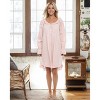 ADR Women's Cotton Nightgown, Long Sleeve Ruffled Poet's Sleep Shirt Vintage Night Dress Gown - 2 of 4