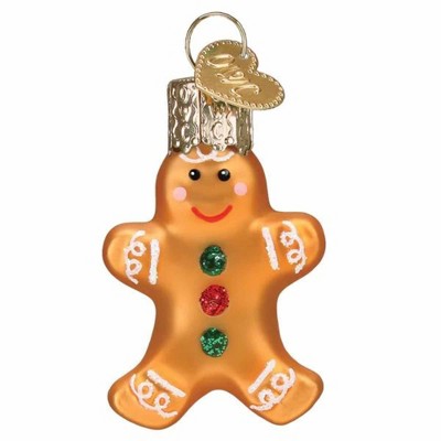 Old World Christmas 2.0 Inch Mini Gingerbread Man Gumdrops Series  Green Hook Tree Ornaments