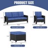 SUGOLD  Hand Woven Wicker Patio Conversation Set with Blue Cushions - 2 of 4