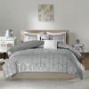 Okak 5-Piece Metallic Printed Bed Duvet Cover Set with Decorative Pillow,Comfortable Coverlet Bedding Sets,Machine Washable - 3 of 4